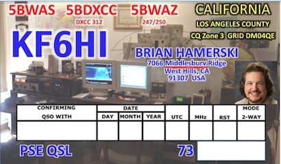 KF6HI 2011 QSL