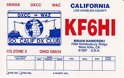 KF6HI 2000 QSL